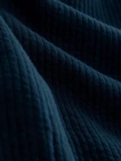 Next Bleu marine - Sweat à capuche texturé linéaire