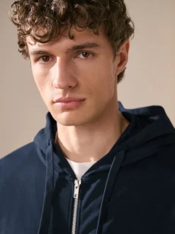 Next - Sweat à capuche zippé léger Bleu marine New