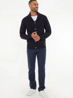 Threadbare Bleu marine - Châle Col tricoté Cardigan New