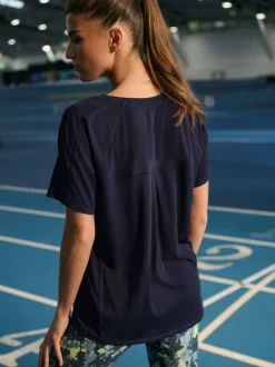 Next Bleu marine - T-shirt Active à manches courtes à col rond