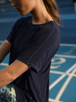 Next Bleu marine - T-shirt Active à manches courtes à col rond