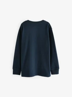 Next - T-shirt confortable à manches longues (3-16 ans) Bleu marine Outlet