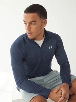 Under Armour - Polaire Tech Quarter zippée Bleu marine Outlet