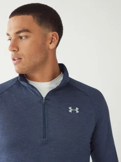 Under Armour - Polaire Tech Quarter zippée Bleu marine Outlet