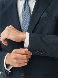 Next Bleu marine - Veste de costume Motionflex texturée à dents de chiot coupe classique Discount