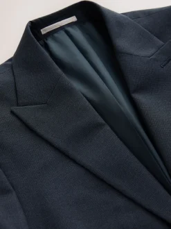 Next Bleu marine - Veste de costume Motionflex texturée à dents de chiot coupe classique Discount