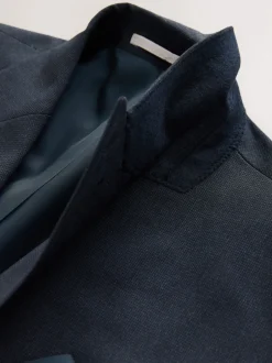 Next Bleu marine - Veste de costume Motionflex texturée à dents de chiot coupe classique Discount