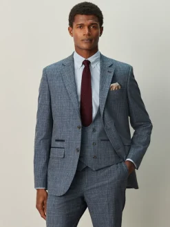 Next Bleu marine - Veste de costume à carreaux Coupe classique Hot