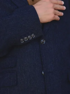 Next Bleu marine - Veste de costume habillé Abraham Moon en 100% laine britannique Donegal Sale