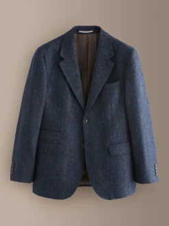 Next Bleu marine - Veste de costume habillé Abraham Moon en 100% laine britannique Donegal Sale