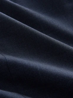 Next Bleu marine - Veste de costume à carreaux 100% laine italienne Marzotto coupe ajustée Hot