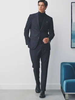 Next Bleu marine - Veste de costume slim à carreaux Clearance