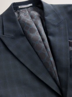 Next Bleu marine - Veste de costume slim à carreaux Clearance