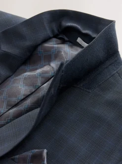 Next Bleu marine - Veste de costume slim à carreaux Clearance