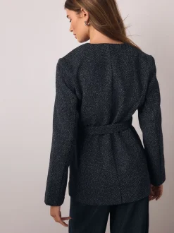 Next Bleu marine - Veste Fleck Boucle Ceinturée