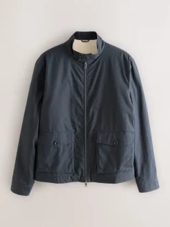 Next Bleu marine - Veste Harrington imperméable à doublure en peau lainée Discount