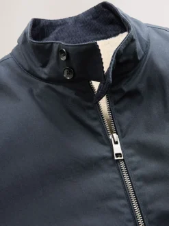 Next Bleu marine - Veste Harrington imperméable à doublure en peau lainée Discount