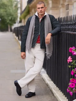 Next Bleu marine - Veste Harrington imperméable à doublure en peau lainée Discount