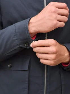 Next Bleu marine - Veste Harrington imperméable à doublure en peau lainée Discount