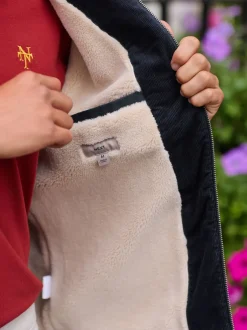 Next Bleu marine - Veste Harrington imperméable à doublure en peau lainée Discount