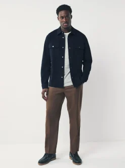 Next - Veste-chemise en jersey sergé à boutons-pression Bleu marine New