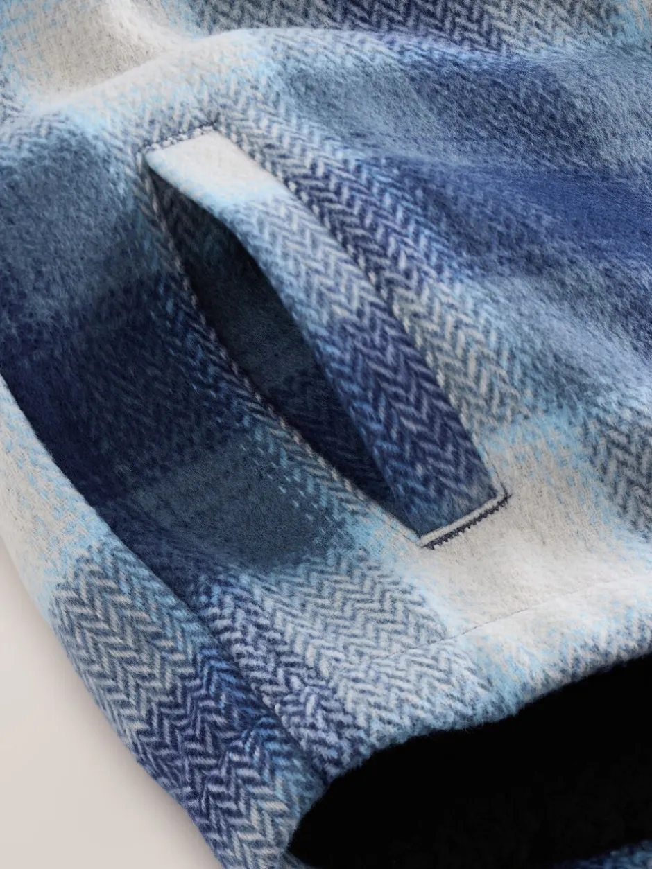 Next Bleu marine - Veste-chemise à carreaux à capuche doublée Borg (3-16ans) New