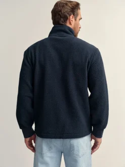 Next Bleu marine - Zippé sur toute la longueur - Polaire en peau de mouton Clearance