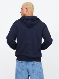 Gap Bleu marine - Zippé sur toute la longueur - Sweat à capuche doublé en polaire avec logo Clearance
