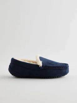 Next Bleu marine avec doublure chaude neutre - Chaussons mocassins confortables Best