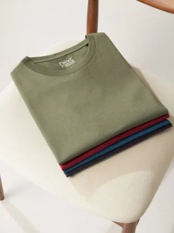 Next - Ajustement régulier - Lot de t-shirts essentiels en coton 6 Bleu marine/ Bleu sarcelle/ Blanc/ Noir/ Vert/ bordeaux Sale