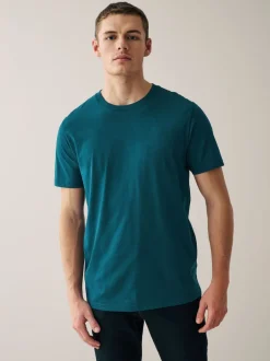 Next - Ajustement régulier - Lot de t-shirts essentiels en coton 6 Bleu marine/ Bleu sarcelle/ Blanc/ Noir/ Vert/ bordeaux Sale