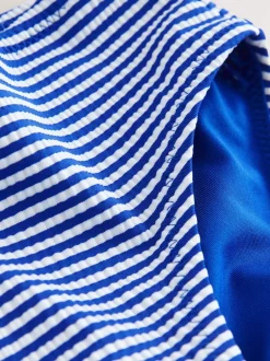 Next Bleu marine cerise à rayures effet froissé - Bikini (3-16ans) Sale