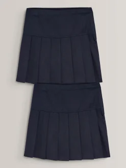 Next - Lot de 2 jupes d’école plissées (3-16ans) Bleu marine coupe extra longue Best
