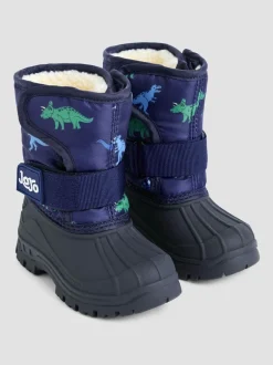 Jojo Maman Bébé Bleu marine dinosaure - Bottes de neige confortables Clearance