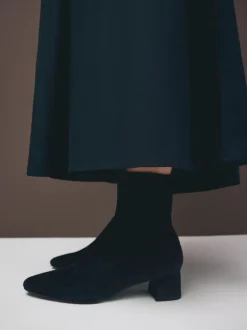 Next Bleu marine en daim - Bottines Motionflex à talon bloc Discount