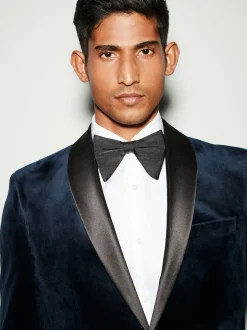 Next Bleu marine foncé - Ajustement régulier - Blazer en velours