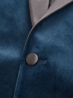 Next Bleu marine foncé - Ajustement régulier - Blazer en velours