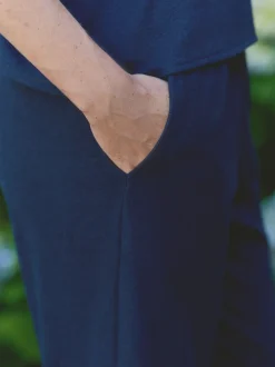 Laura Ashley Bleu marine foncé - Pantalon Lounge en maille Discount