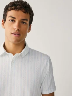 Next - Polo en jersey Manches courtes 3 Pack Bleu marine géométrique Best