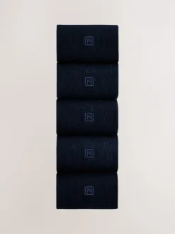 Next Bleu marine logo - Lot de 5 - Chaussettes fraîches brodées durables Best