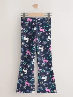 Next - Leggings évasés (3-16ans) Bleu marine motif licorne New