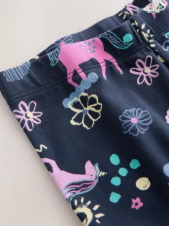 Next - Leggings évasés (3-16ans) Bleu marine motif licorne New