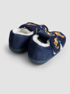 Jojo Maman Bébé - Chaussons Bleu marine motif pelleteuse Discount