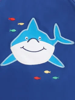 Jojo Maman Bébé Bleu marine motif requin - UPF 50 1-Pieces Combinaison de protection solaire
