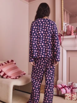 Next Bleu marine motif étoiles - Pyjama à manches longues Hot