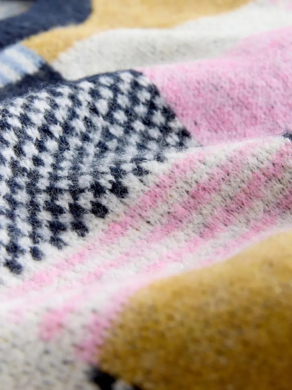 Next - Pull en maille à col rond en laine Bleu marine multicolore patché Hot