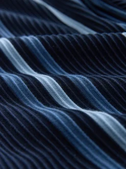 Next Bleu marine/blanc - Chemise rayée en jersey Manches courtes New