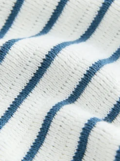Next Bleu marine/blanc - Polos Col boutonné en maille 100% coton (3mois-7ans) Online