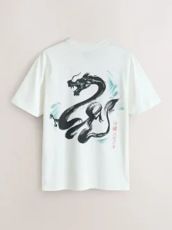 Next - Ajustement régulier - T-shirt Graphic Imprimé 3 Pack Bleu marine/Blanc Écru/Bleu canard Online