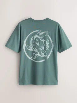 Next - Ajustement régulier - T-shirt Graphic Imprimé 3 Pack Bleu marine/Blanc Écru/Bleu canard Online